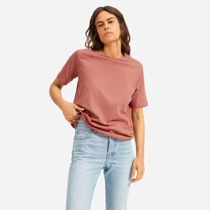 Everlane Air Oversized Crew Tee in burnt sienna